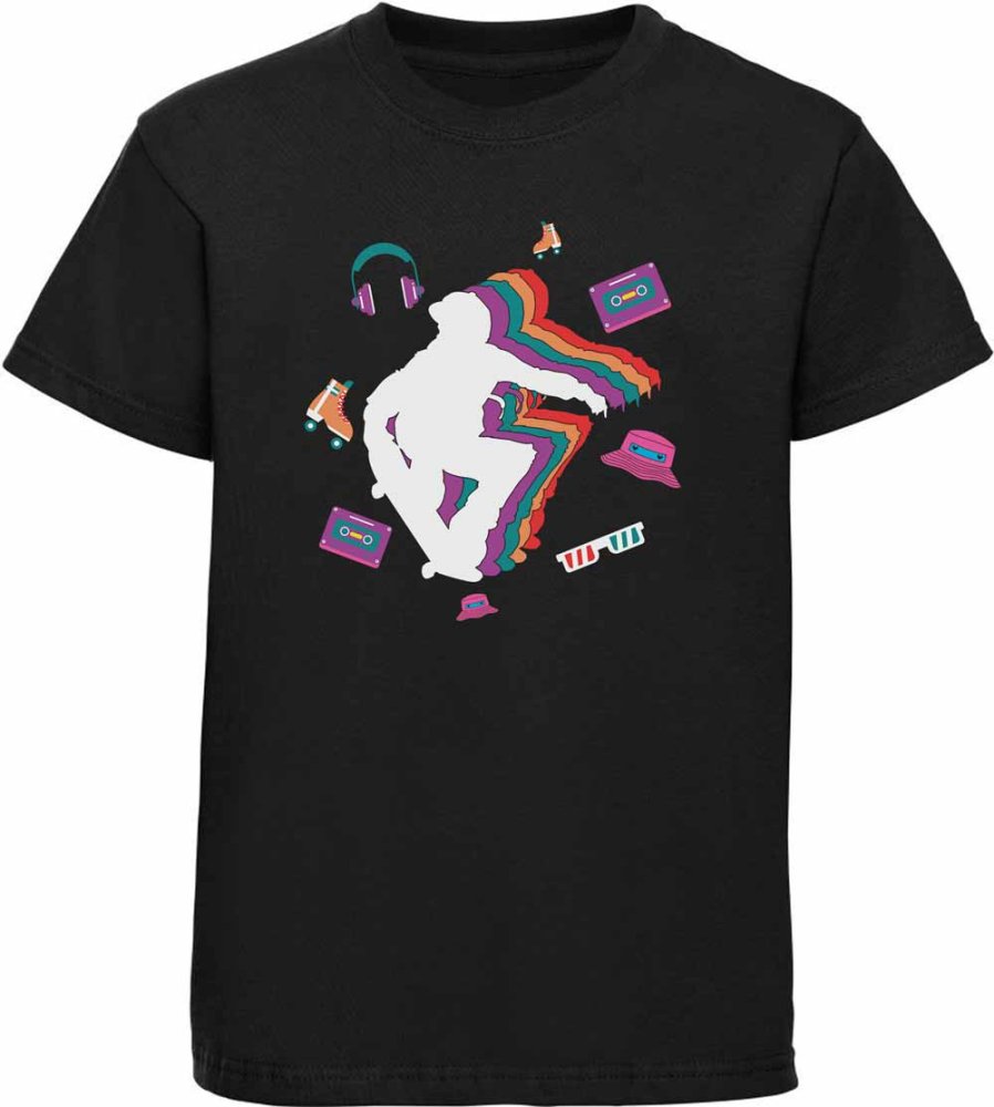 Kids Skater T-shirt Skateboarder in Retro Look